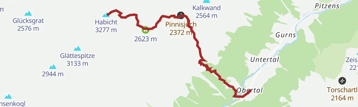 Route map: Habicht (3277m)